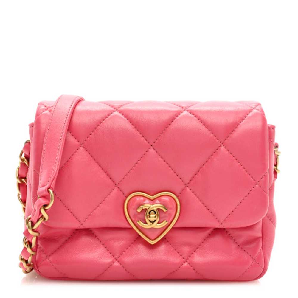 CHANEL Lambskin Plexiglass Quilted Coco Love Mini… - image 1