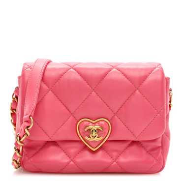 CHANEL Lambskin Plexiglass Quilted Coco Love Mini… - image 1