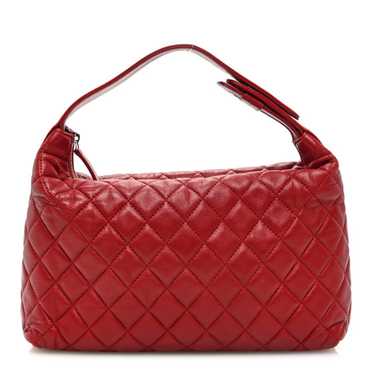 CHANEL Lambskin Quilted Small Hobo Red - image 1