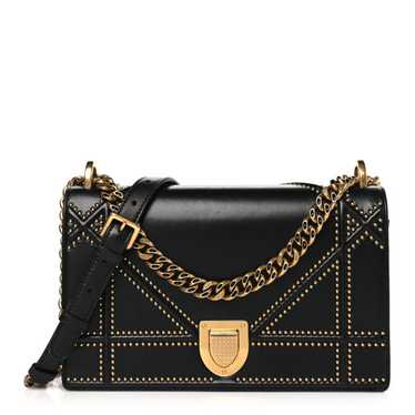 CHRISTIAN DIOR Lambskin Studded Medium Diorama Fl… - image 1