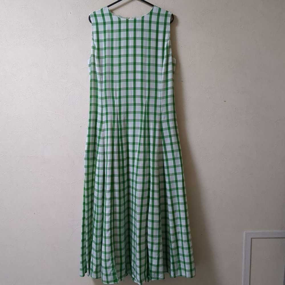 INED Fine Quality Green Check Long One-piece Dres… - image 2