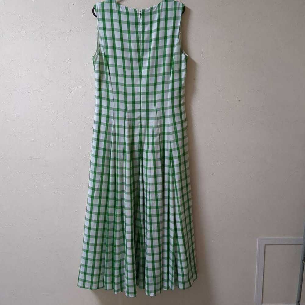 INED Fine Quality Green Check Long One-piece Dres… - image 3