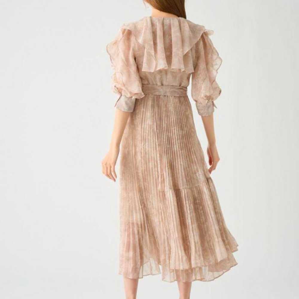 SNIDEL Frill Pleated Print One Piece Dress Pink - image 3