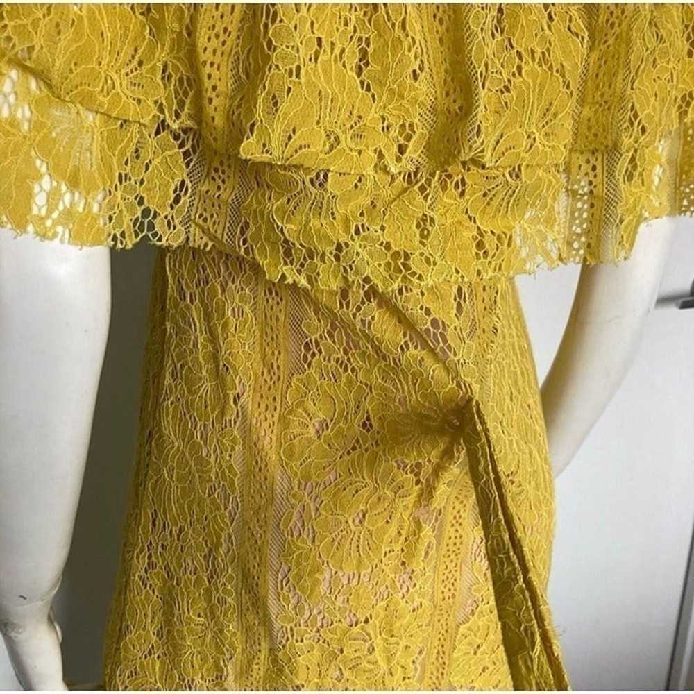 Sharagano Yellow Lace off shoulder Summer Dress s… - image 10