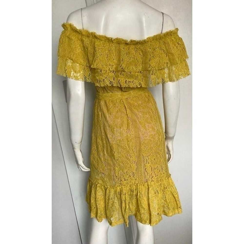 Sharagano Yellow Lace off shoulder Summer Dress s… - image 7