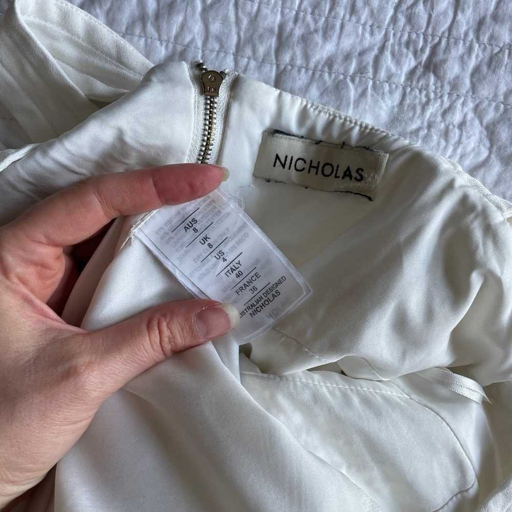 Pre-Loved Nicholas Sz 4 White Christina Side Tie … - image 11