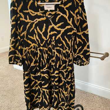 Ba&sh  short printed black and gold dress