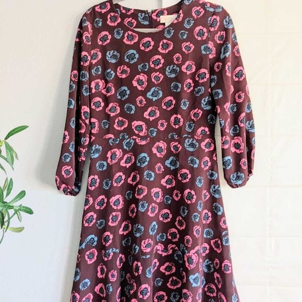 Ann Taylor Loft Outlet Floral Long Sleeve Dress 4 - image 2