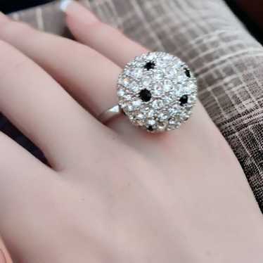 Size 7 vintage KJL crystal ball ring