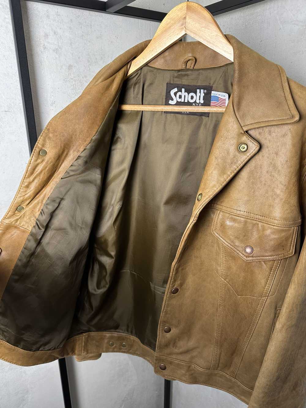 Leather Jacket × Schott × Vintage Schott Made in … - image 8