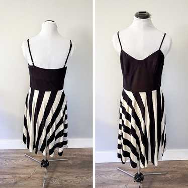 Trina Turk Black and White Striped Dress