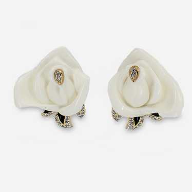 Cream Flower Earrings by Kenneth Jay Lane | A Rom… - image 1