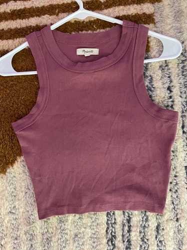 Madewell Brightside Rib Cutaway Crop Tank (XS) |…