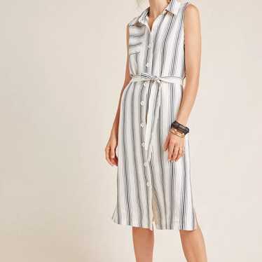 Anthropologie Maeve Striped Button Down Dress