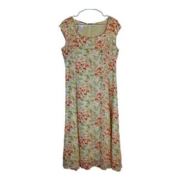 Jone New York Silk Floral Print Maxi A-line Sleev… - image 1