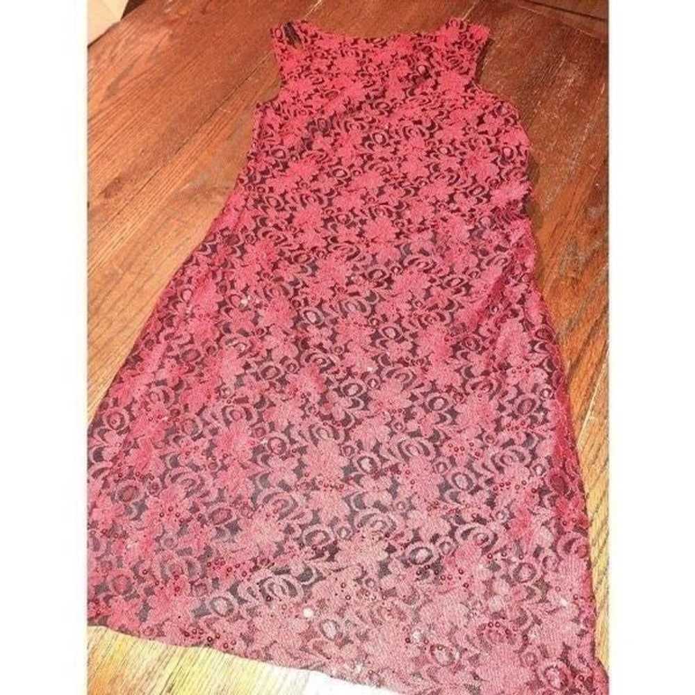 14 Scarlett Sleeveless Red Lace Overlay Black Seq… - image 4