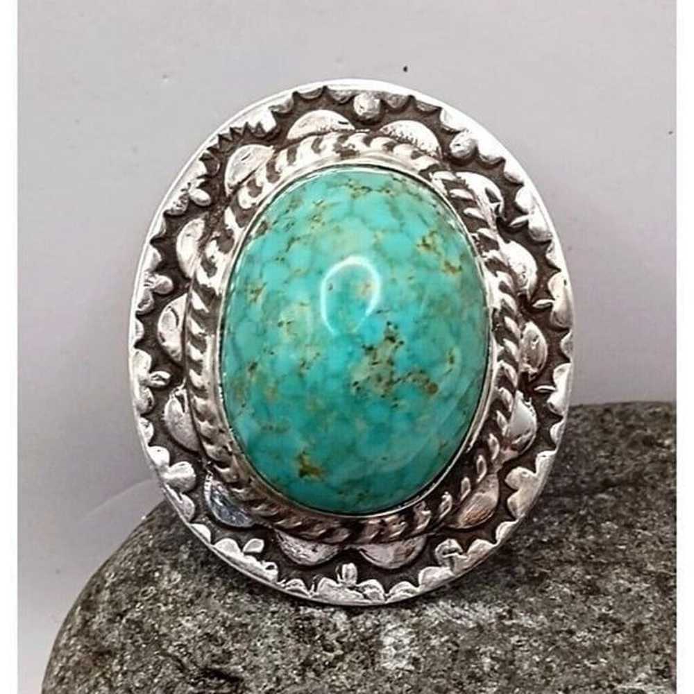 Navajo Sonoran Gold Turquoise Sterling Silver Uni… - image 2