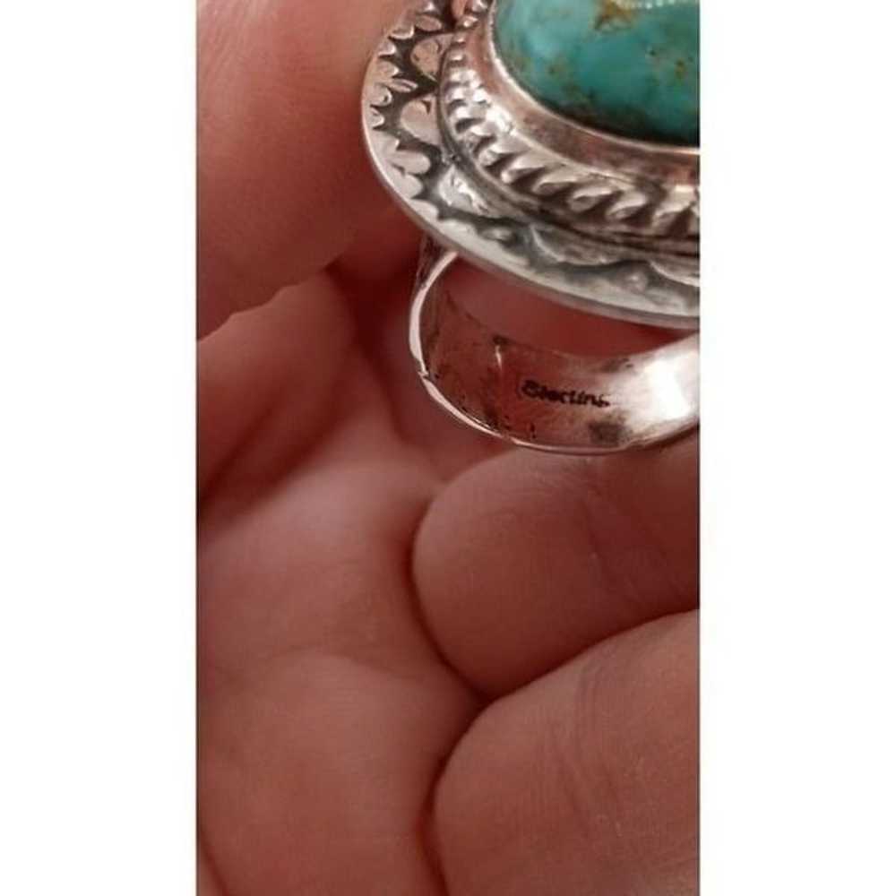 Navajo Sonoran Gold Turquoise Sterling Silver Uni… - image 4