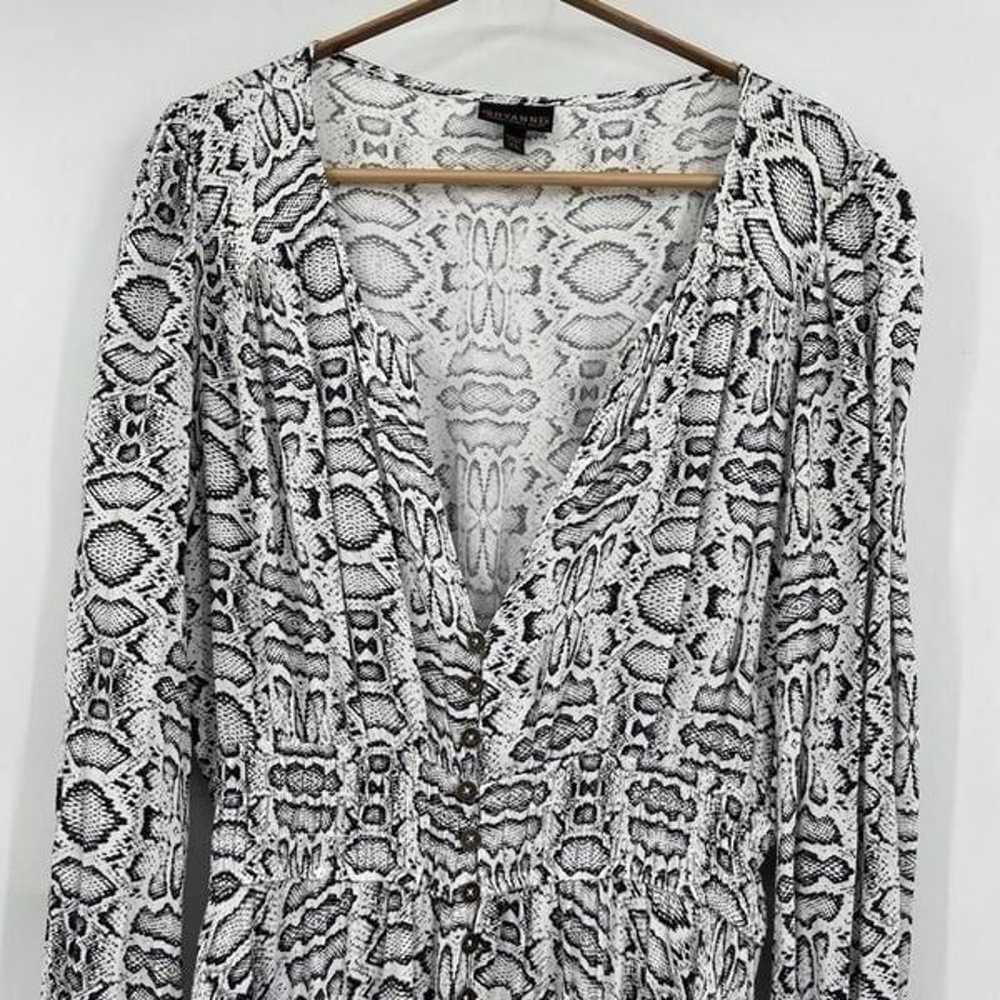 Shyanne White Black Bell Sleeves Python Printed R… - image 2