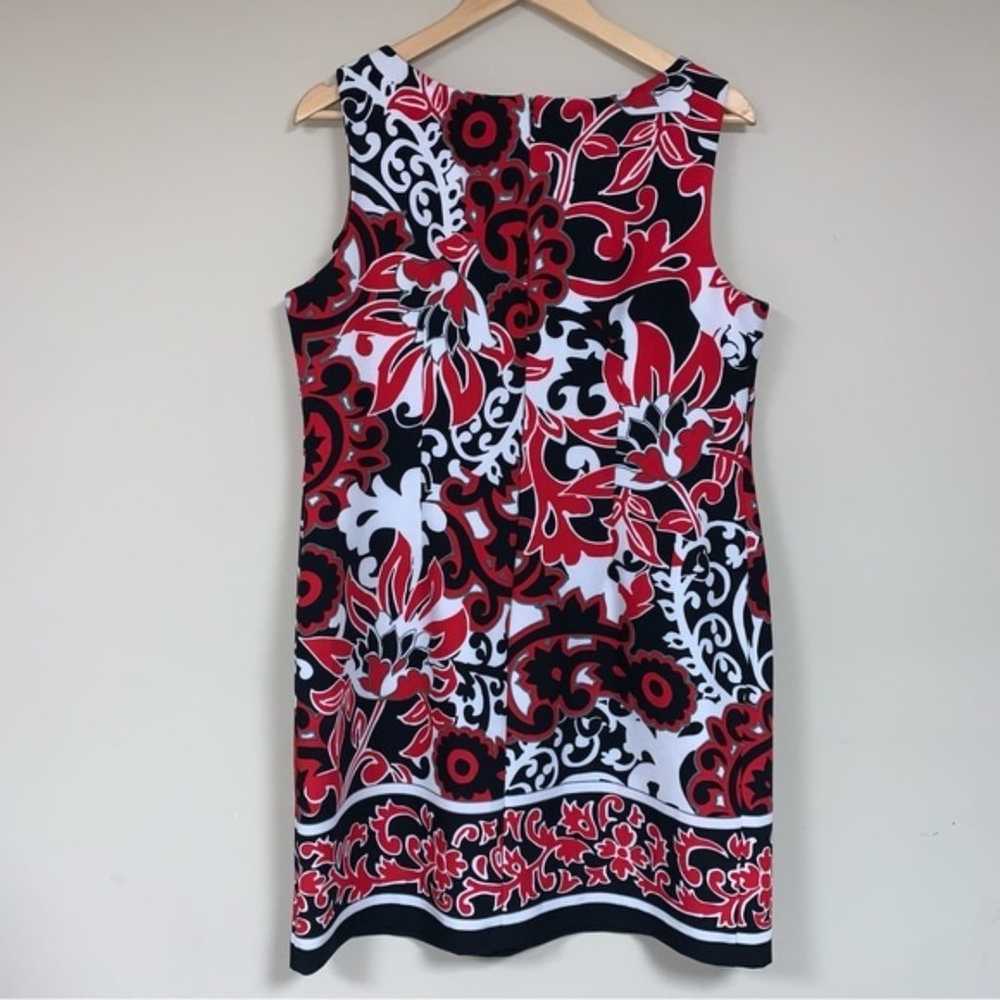 PERCEPTIONS Sheath Mini Dress 16 P Red Black Whit… - image 3