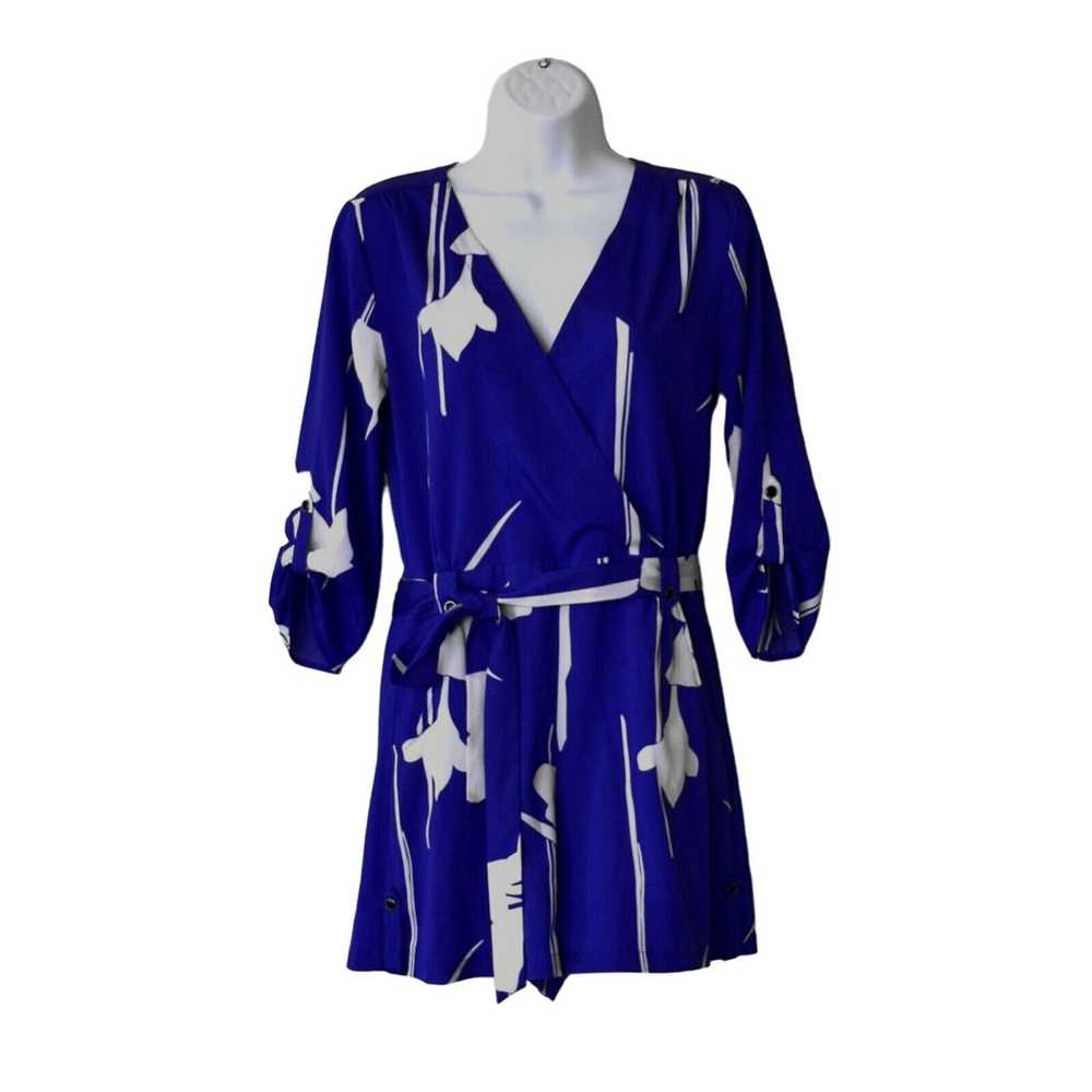 A5 NEW YUMI KIM Blue & White Floral Tie Belted Si… - image 2