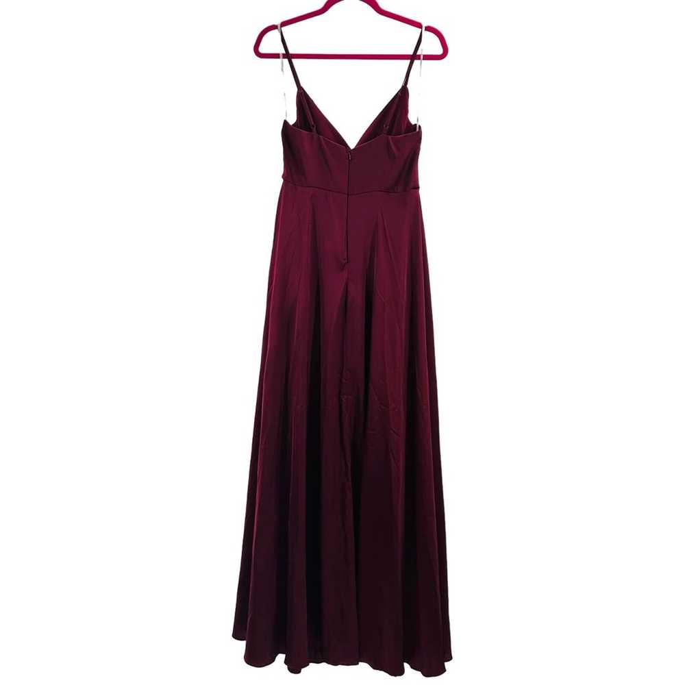 LULU'S sz S Ode To Love Burgundy Satin Maxi Eveni… - image 2