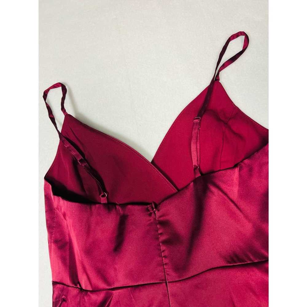 LULU'S sz S Ode To Love Burgundy Satin Maxi Eveni… - image 5