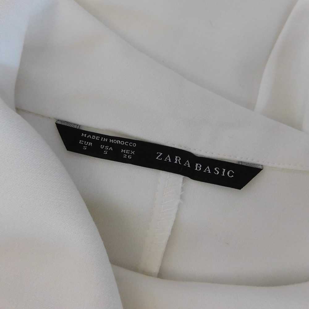 ZARA Basics White Shift Dress Zippered Neckline S… - image 7