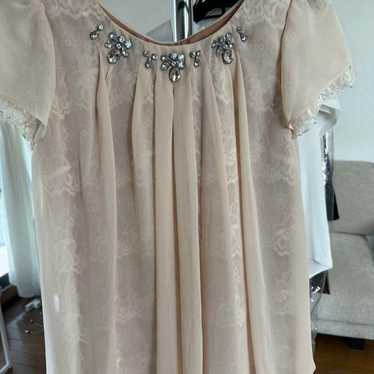 Beige party dress size 7.