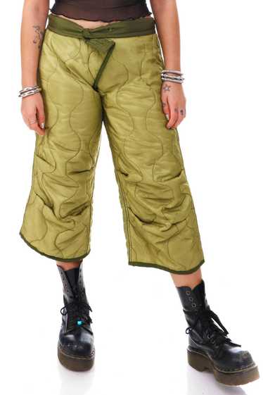 Vintage Y2K Olive Green Quilted Liner Pants - L/XL