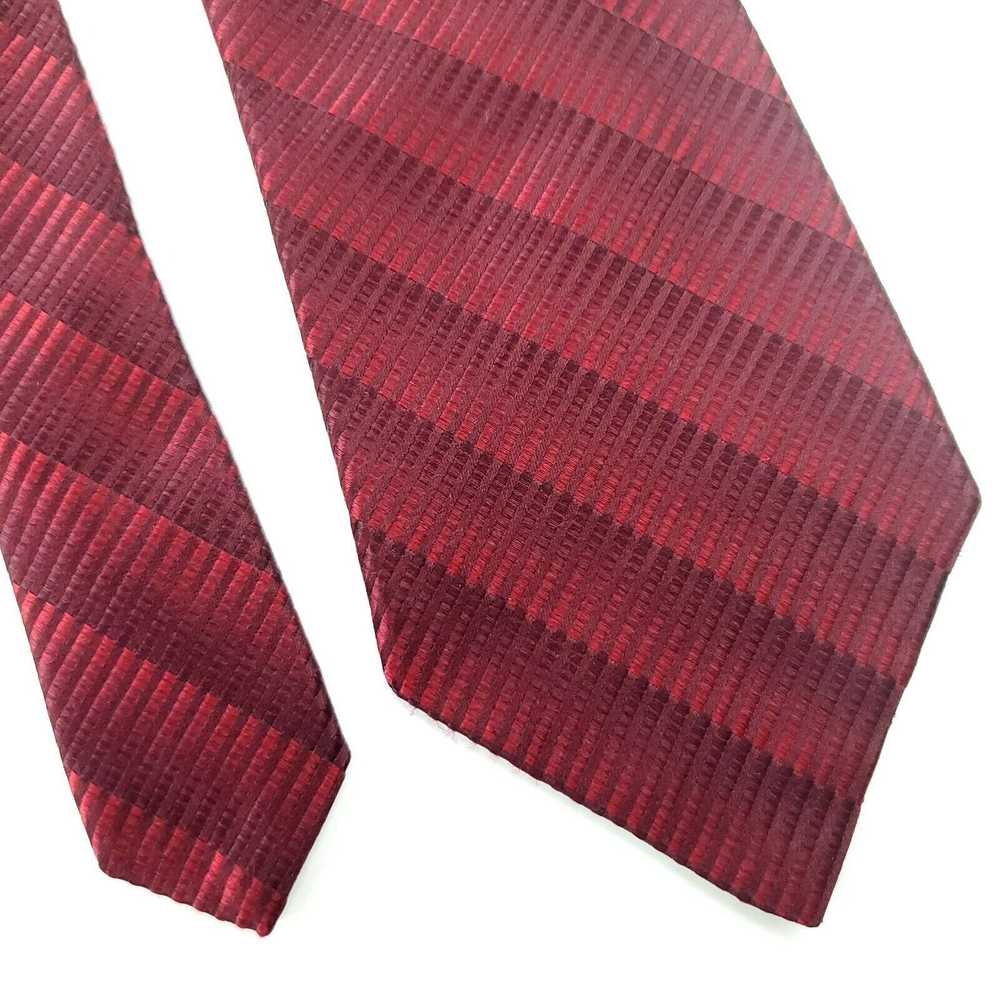 Savile Row Savile Row Red Striped Woven Silk Tie … - image 1