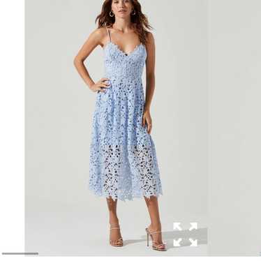 ASTR Lace A Line Midi Dress in Periwinkle