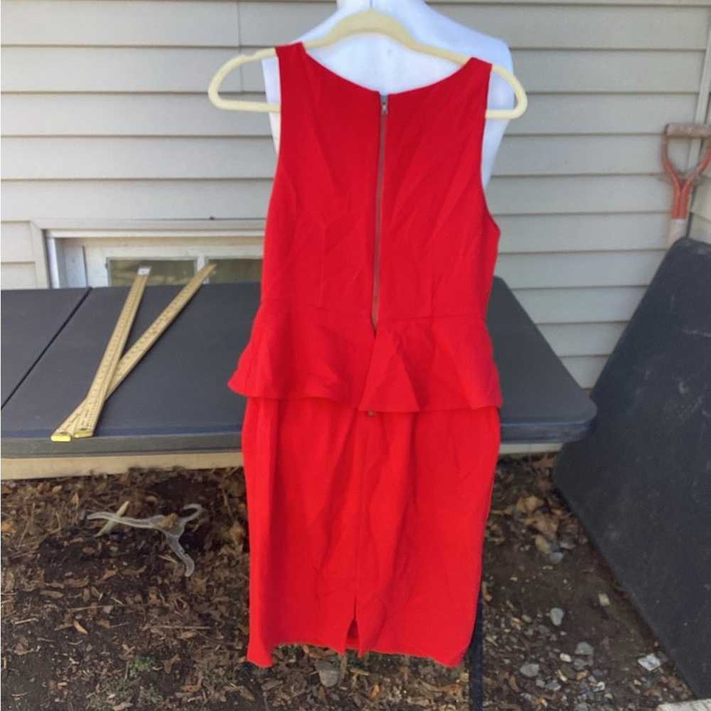 ~Alice and Olivia Red Peplum Sheath Dress Size 4 - image 2