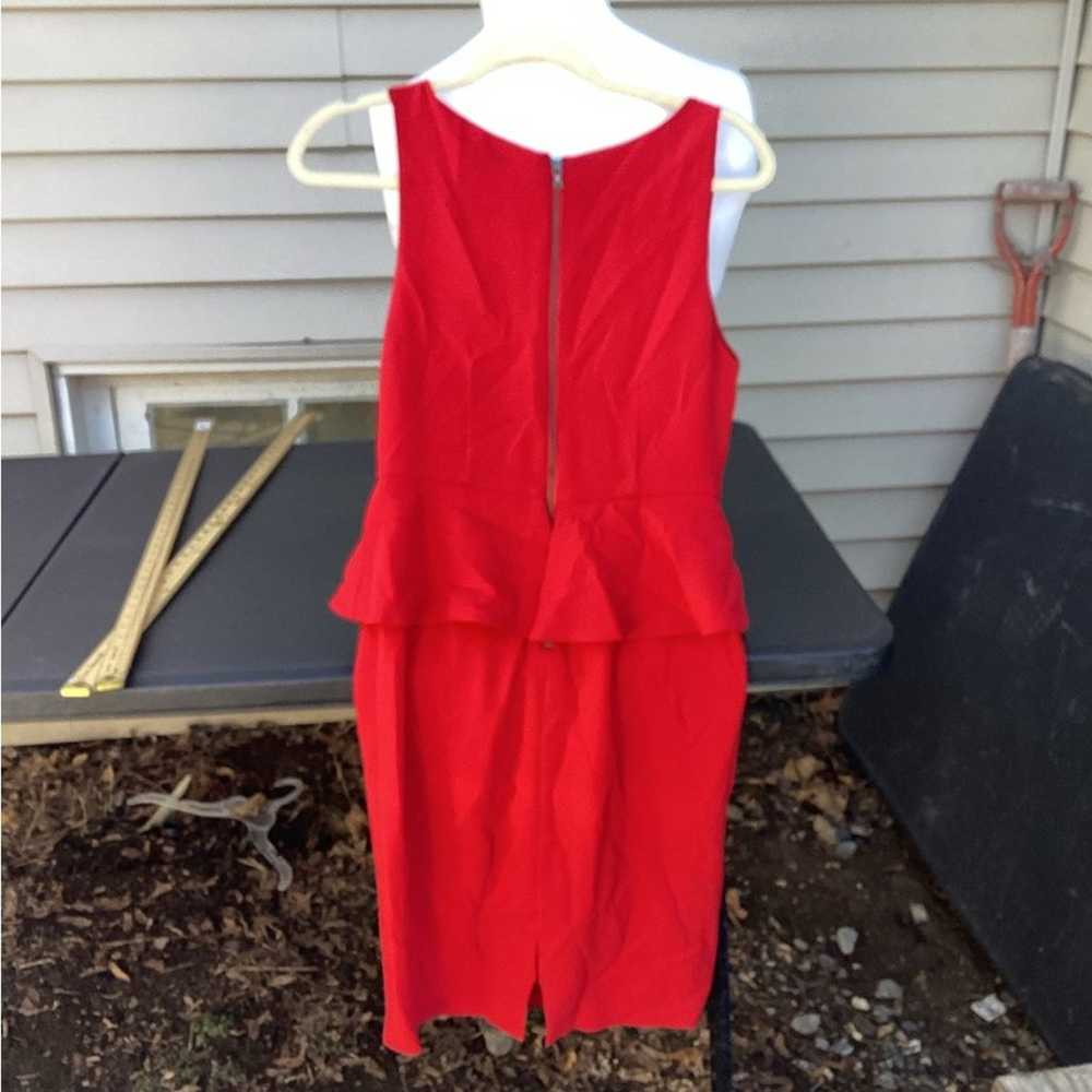 ~Alice and Olivia Red Peplum Sheath Dress Size 4 - image 3