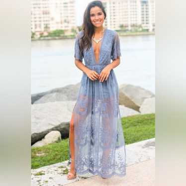 Honey punch Lace sheer maxi dress - image 1