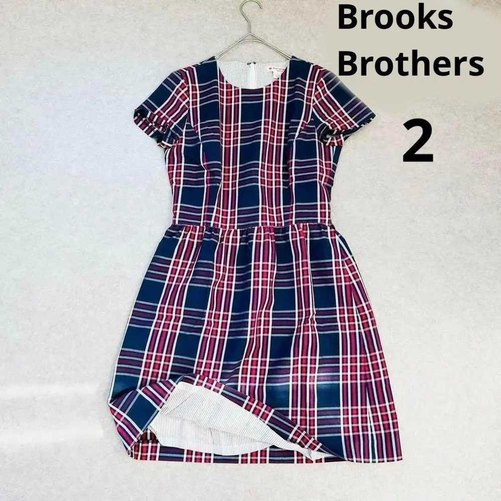 Brooks Brothers short-sleeved checkered one-piece… - image 1