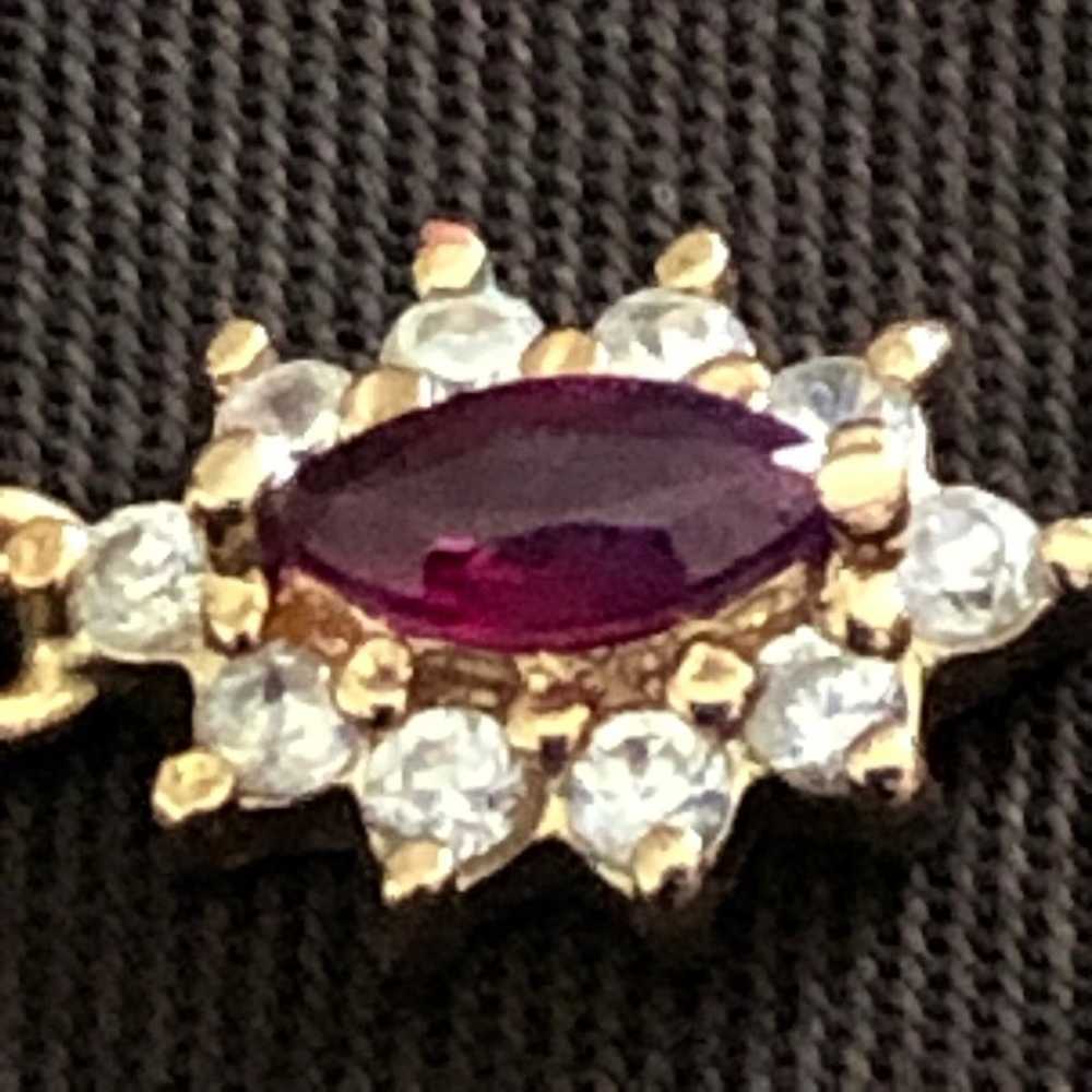 Vintage gold vermeil ruby and diamond pendant - image 7