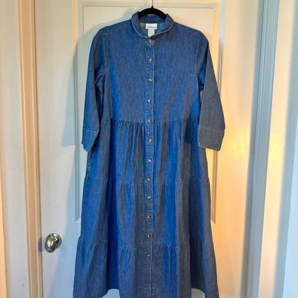 Vermont Country Store Chambray Denim Button Up Ti… - image 2