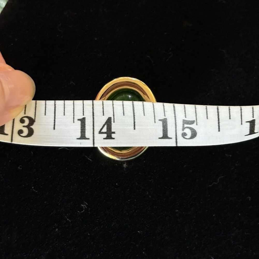 Christian Dior Vintage Gold Green Oval Authentic … - image 9