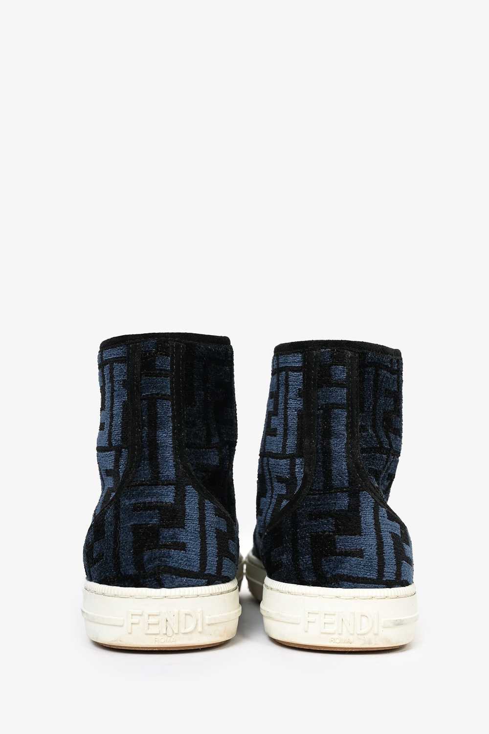 Fendi Navy/Black Zucca Print High Top Sneakers Si… - image 6