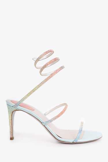 Rene Caovilla Blue/Pink Crystal 'Cleo Rainbow' Hee