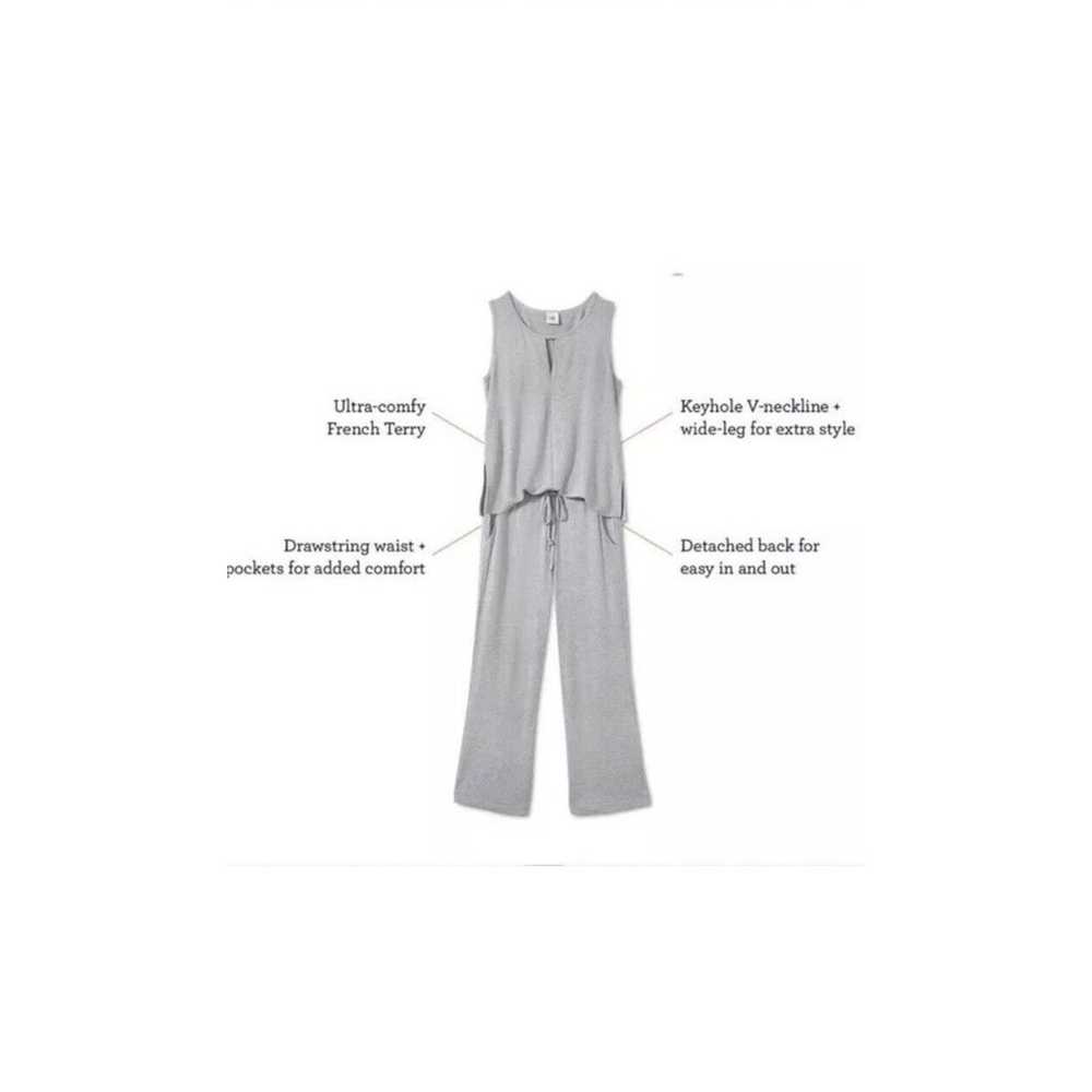 CAbi SUMMER JUMPSUIT Grey Stretch Open Back Crop … - image 7