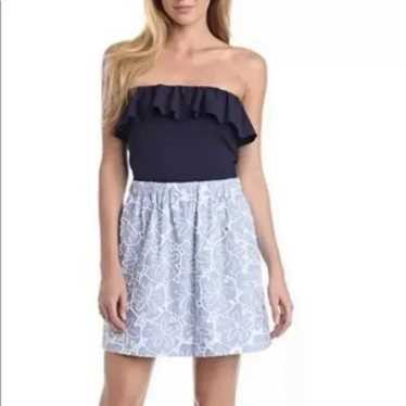 Lilly Pulitzer Athens Strapless Tide Blue Eyelet R