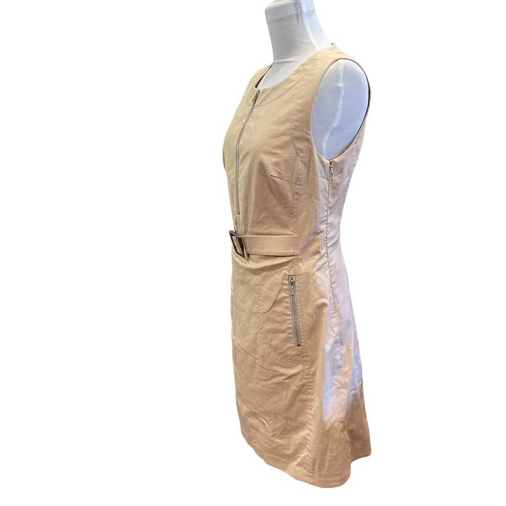 Tory Burch Khaki Sleeveless Sheath Dress Size 8 S… - image 3