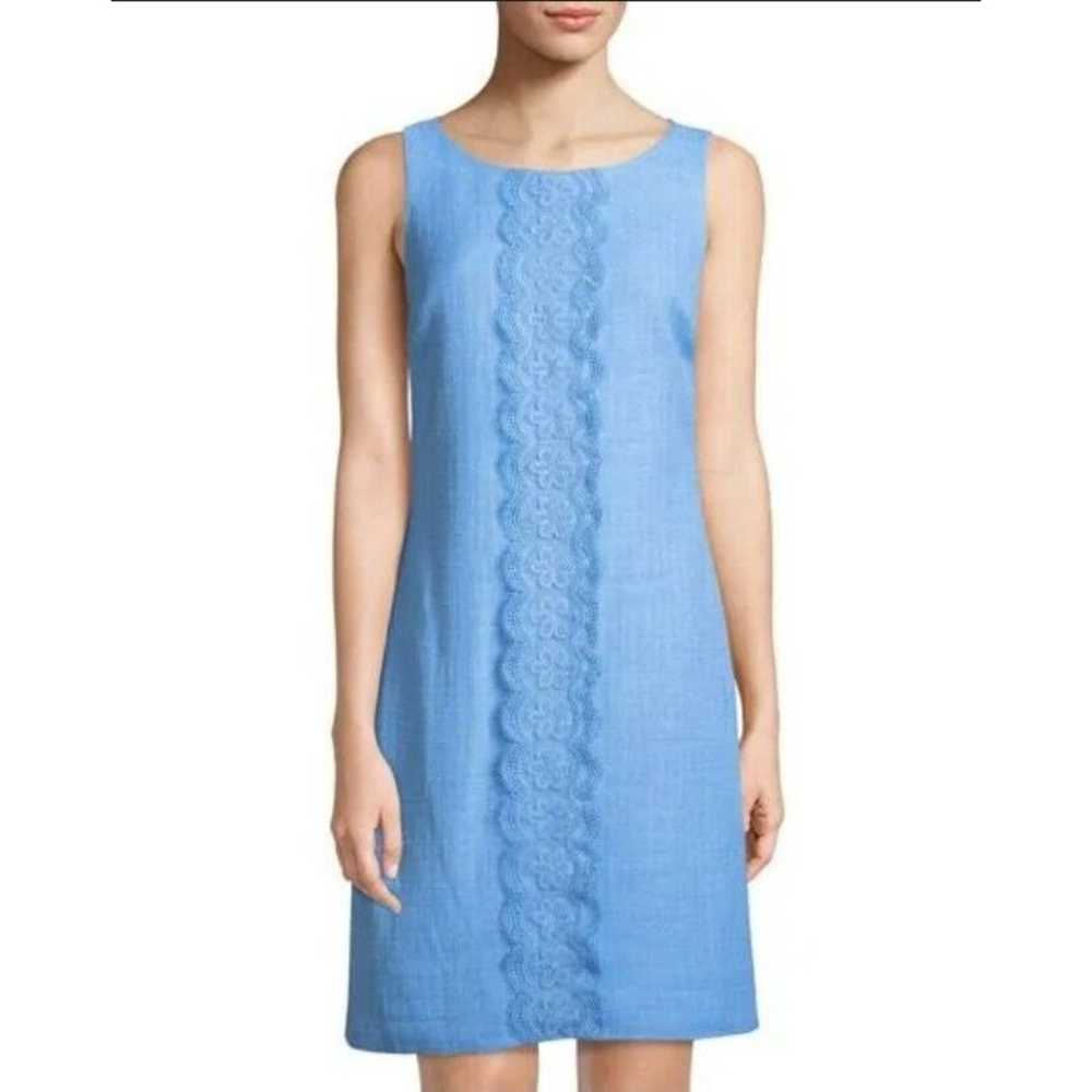 KARL LAGERFELD Paris Shift Dress Sz 8 Light Blue … - image 1