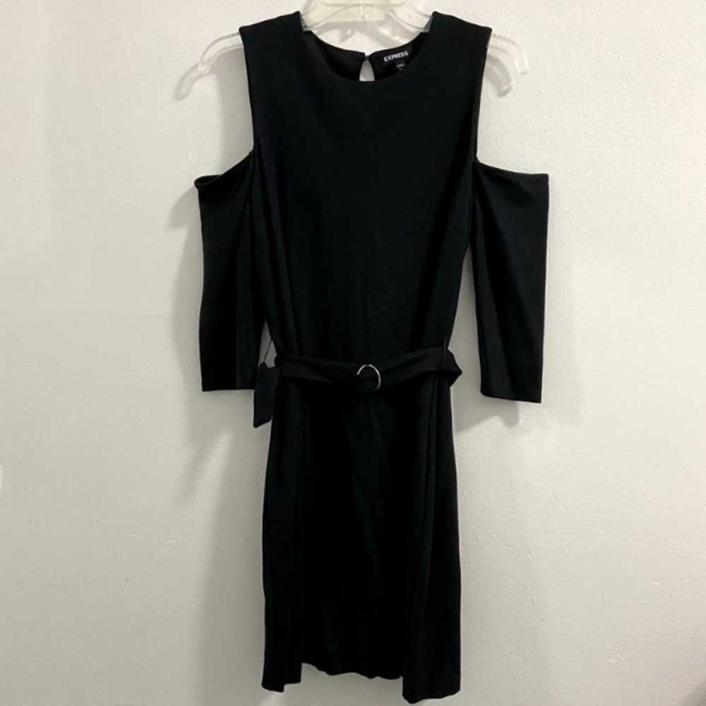 EXPRESS Black Cold Shoulder Sheath Dress - image 2