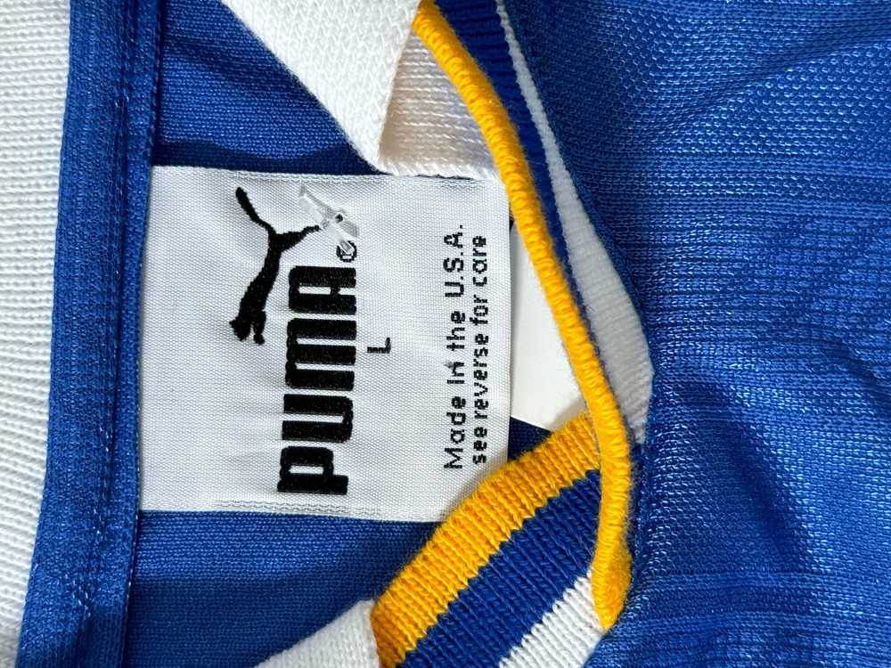 Vintage Puma Blue/Yellow Soccer Jersey Sz. L - image 2