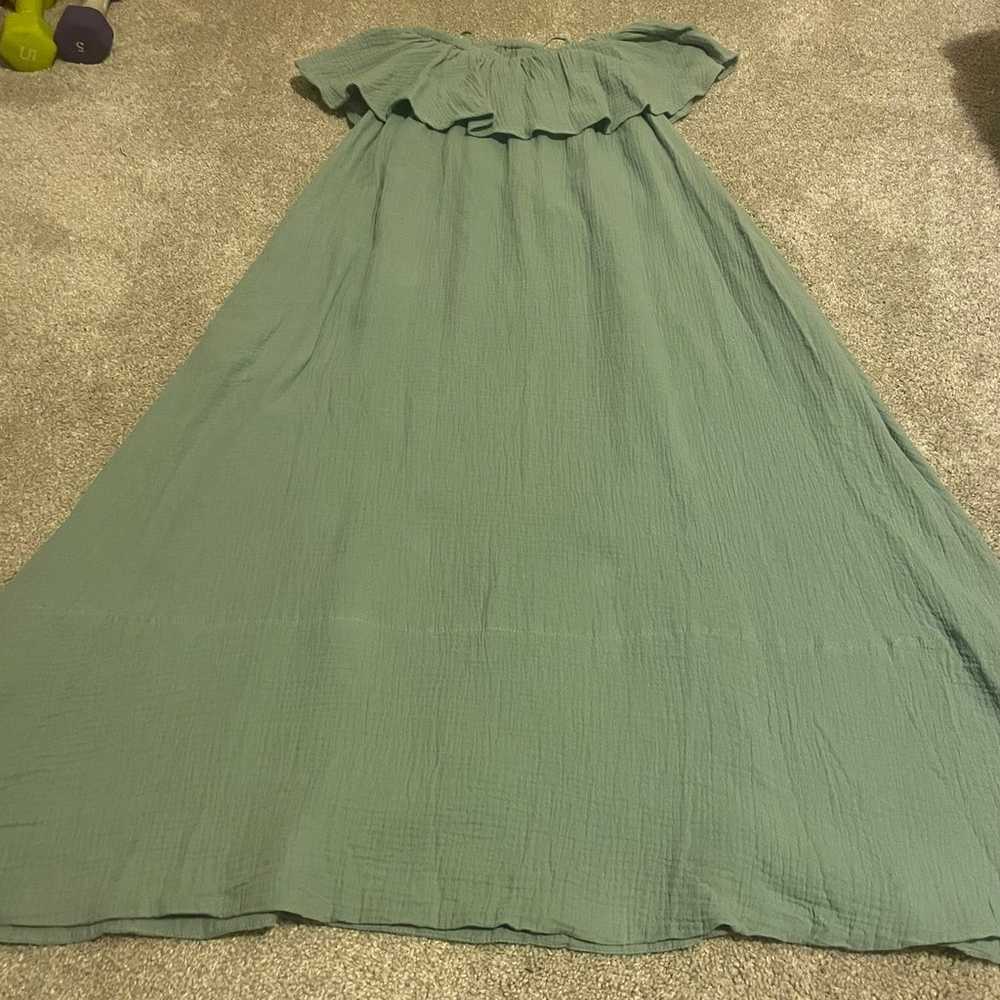 Pomander Place Mallorca Dress Size L Sage Green G… - image 3