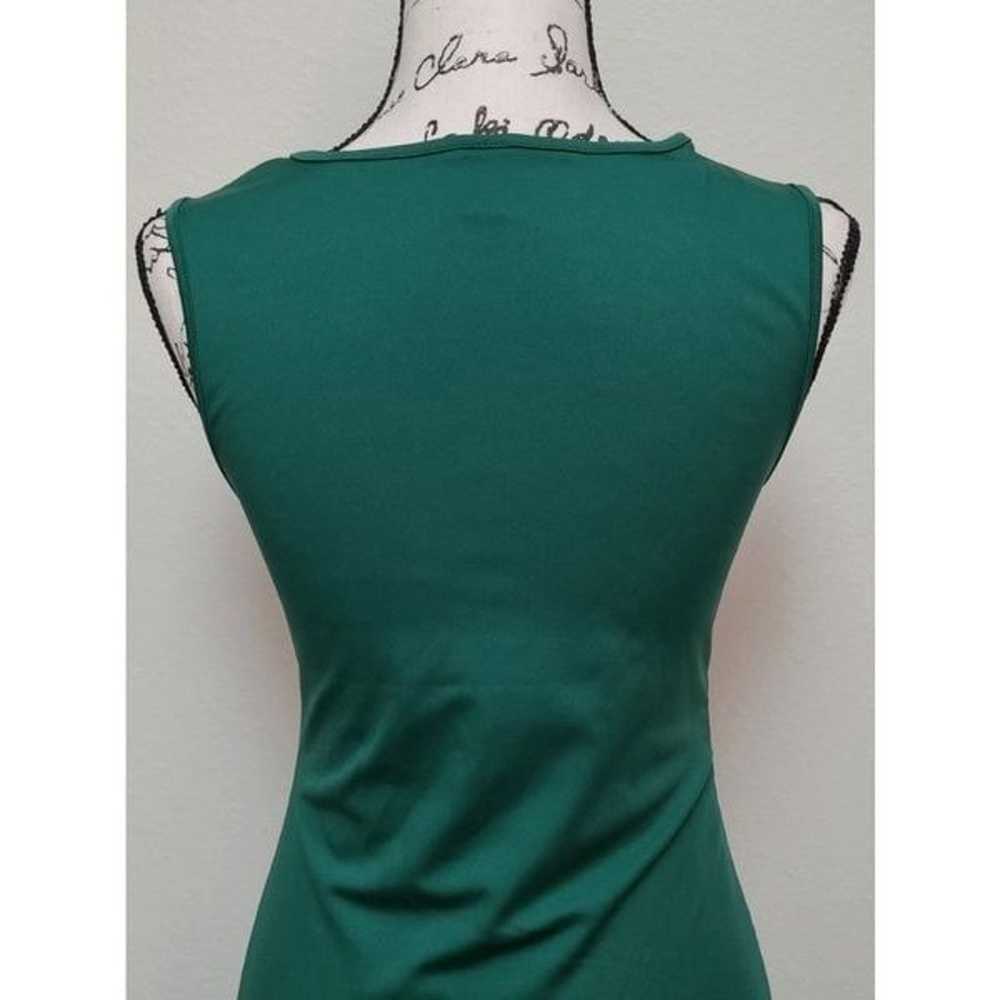 Green Sleeveless Ruched Waist Flowy A-line Hi-Lo … - image 8