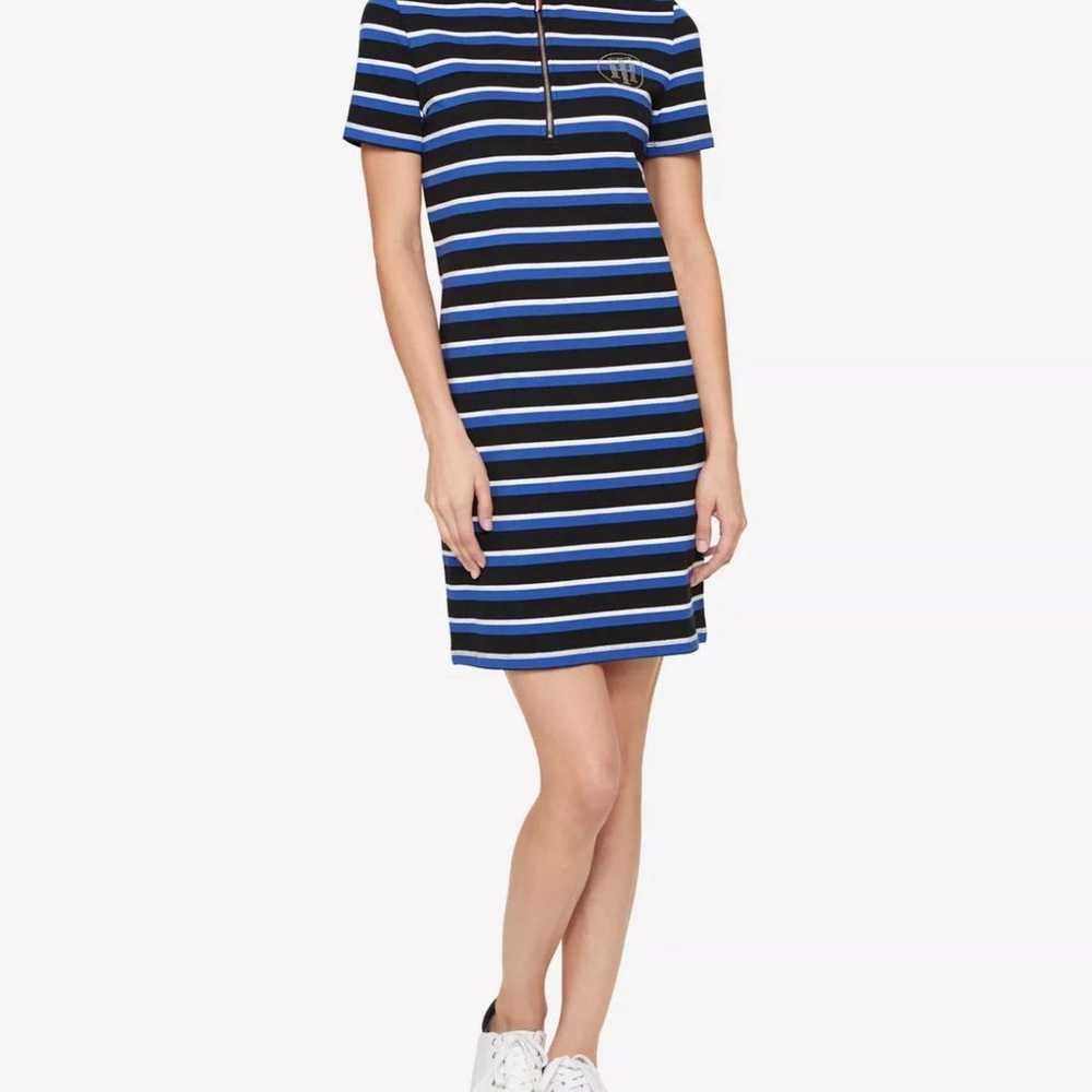 Tommy Hilfiger Stripped Knit Zip-Up Midi Dress | … - image 2